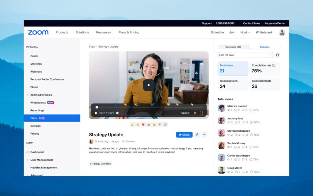 Zoom Clip Edit Screen
